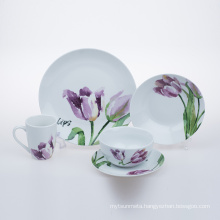 flower pattern ceramic tableware dinner set  20pcs creative decal dinnerware